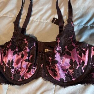 Torrid Black and Purple Lace Bra